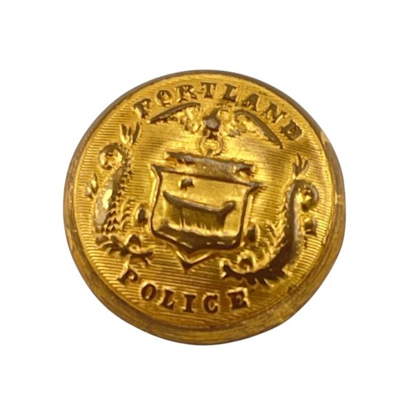 Antique Portland Police Brass Uniform Button - Picture 1 of 7